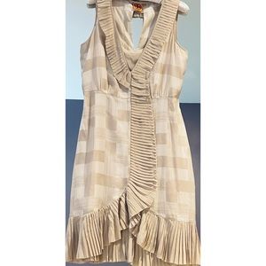 Tory Burch Beige Pleated Dress